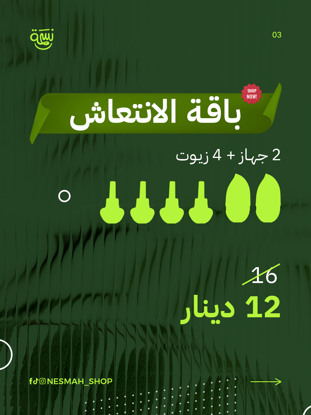 باقة الانتعاش (2 جهاز + 4 زيوت)